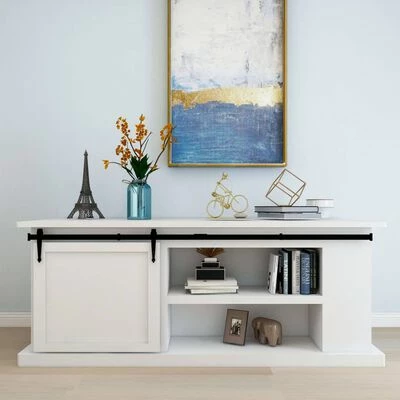 VidaXL Kit mini de porte coulissante de grange Acier au carbone 183 cm 4 VidaXL Kit mini de porte coulissante de grange Acier au carbone 183 cm – Image 2