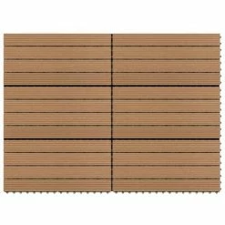 VidaXL Carreaux de terrasse 6 pcs WPC 60x30 cm 1,08 m² Marron