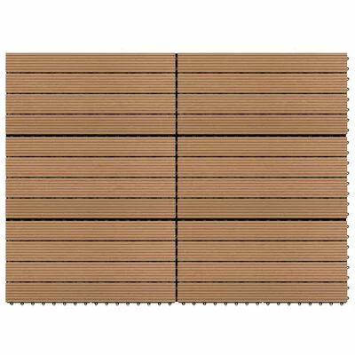 VidaXL Carreaux de terrasse 6 pcs WPC 60x30 cm 1,08 m² Marron 3 VidaXL Carreaux de terrasse 6 pcs WPC 60x30 cm 1,08 m² Marron