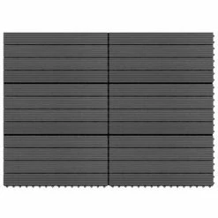 VidaXL Carreaux de terrasse 6 pcs WPC 60x30 cm 1,08 m² Noir
