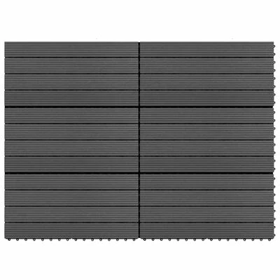 VidaXL Carreaux de terrasse 6 pcs WPC 60x30 cm 1,08 m² Noir 3 VidaXL Carreaux de terrasse 6 pcs WPC 60x30 cm 1,08 m² Noir