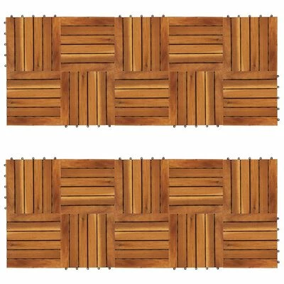 VidaXL Carreaux de terrasse Modèle vertical 30 x 30 cm Acacia 20 pcs 3 VidaXL Carreaux de terrasse Modèle vertical 30 x 30 cm Acacia 20 pcs