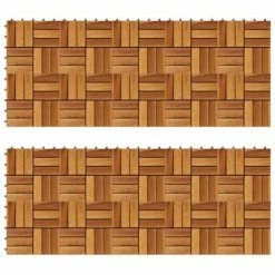 Kit tuiles de plancher en acacia 30 x 30 cm 20 pcs