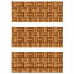 Kit tuiles de plancher en acacia 30 x 30 cm 30 pcs