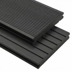 VidaXL Panneaux de terrasse solides et accessoires WPC 10m² 2,2 m Noir