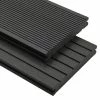 VidaXL Panneaux de terrasse solides et accessoires WPC 10 m² 4 m Noir