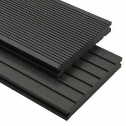 VidaXL Panneaux de terrasse solides et accessoires WPC 10 m² 4 m Noir