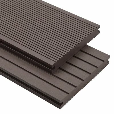 VidaXL Panneaux de terrasse solides WPC 10 m² 4 m Marron foncé 3 VidaXL Panneaux de terrasse solides WPC 10 m² 4 m Marron foncé