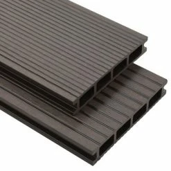 VidaXL Panneaux de terrasse creux WPC 20 m² 4 m Marron foncé