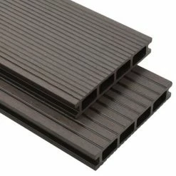VidaXL Panneaux de terrasse creux WPC 40 m² 4 m Marron foncé