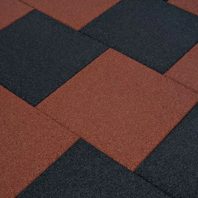 VidaXL Carreaux de protection antichoc 18pc Caoutchouc 50x50x3cm Rouge 4 VidaXL Carreaux de protection antichoc 18pc Caoutchouc 50x50x3cm Rouge – Image 2