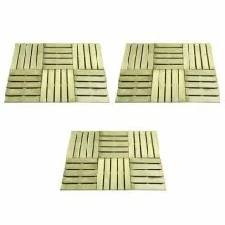 VidaXL Dalles de terrasse 18 pcs 50x50 cm Bois Vert