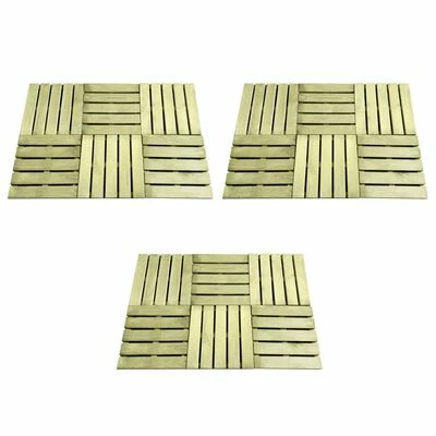 VidaXL Dalles de terrasse 18 pcs 50x50 cm Bois Vert 3 VidaXL Dalles de terrasse 18 pcs 50x50 cm Bois Vert