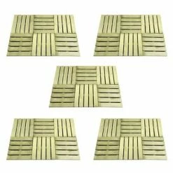 VidaXL Dalles de terrasse 30 pcs 50x50 cm Bois Vert