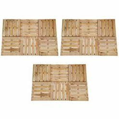 VidaXL Dalles de terrasse 18 pcs 50x50 cm Bois Marron