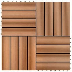 VidaXL Carreau de terrasse 22 pcs 30 x 30 cm 2 m² WPC Marron