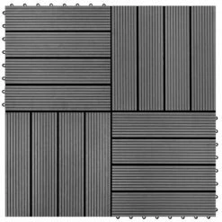 VidaXL Carreaux de terrasse 22 pcs 30 x 30 cm 2 m² WPC Gris
