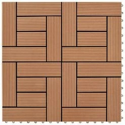 VidaXL Carreaux de terrasse 22 pcs 30 x 30 cm 2 m² WPC Marron