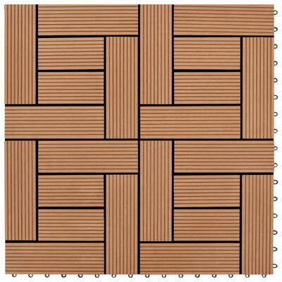 VidaXL Carreaux de terrasse 22 pcs 30 x 30 cm 2 m² WPC Marron 3 VidaXL Carreaux de terrasse 22 pcs 30 x 30 cm 2 m² WPC Marron