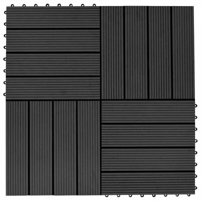VidaXL Carreaux de terrasse 22 pcs 30 x 30 cm 2 m² WPC Noir 3 VidaXL Carreaux de terrasse 22 pcs 30 x 30 cm 2 m² WPC Noir