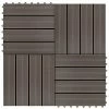 VidaXL Carreaux de terrasse 22 pcs 30 x 30 cm 2 m² WPC Marron foncé -Matériaux de construction Soldes image 1 277802