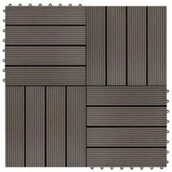 VidaXL Carreaux de terrasse 22 pcs 30 x 30 cm 2 m² WPC Marron foncé