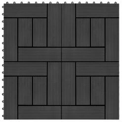 VidaXL Carreaux de terrasse 22 pcs 30 x 30 cm 2 m² WPC Noir