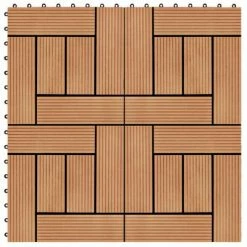 VidaXL Carreaux de terrasse 22 pcs 30 x 30 cm 2 m² WPC Teck
