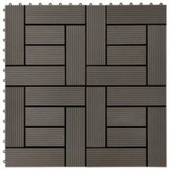 VidaXL Carreaux de terrasse 22 pcs 30 x 30 cm 2 m² WPC Marron foncé