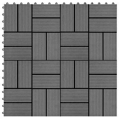 VidaXL Carreaux de terrasse 22 pcs 30 x 30 cm 2 m² WPC Gris 3 VidaXL Carreaux de terrasse 22 pcs 30 x 30 cm 2 m² WPC Gris