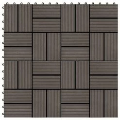 VidaXL Carreaux de terrasse 22 pcs 30 x 30 cm 2 m² WPC Marron foncé