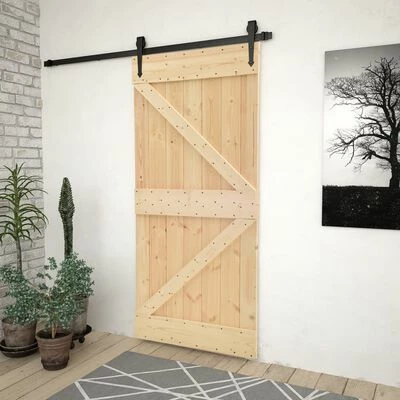 VidaXL Porte 90x210 cm Bois de pin massif 4 VidaXL Porte 90x210 cm Bois de pin massif – Image 2