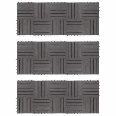 VidaXL Carreaux de terrasse 30pcs Délavage gris 30x30 cm Acacia solide 3 VidaXL Carreaux de terrasse 30pcs Délavage gris 30x30 cm Acacia solide