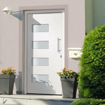 VidaXL Porte d'entrée Aluminium et PVC Blanc 100x200 cm 4 VidaXL Porte d'entrée Aluminium et PVC Blanc 100x200 cm – Image 2