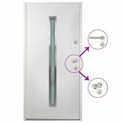 VidaXL Porte d'entrée Aluminium Blanc 110x207,5 cm 3 VidaXL Porte d'entrée Aluminium Blanc 110x207,5 cm