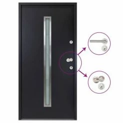 VidaXL Porte d'entrée Aluminium Anthracite 100x200 cm