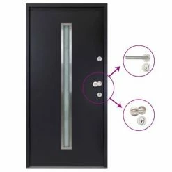 VidaXL Porte d'entrée Aluminium Anthracite 110x207,5 cm