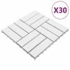 VidaXL Tuiles de terrasse 30 pcs Blanc 30x30 cm Bois massif d'acacia