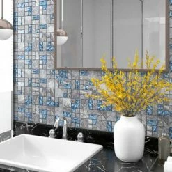 VidaXL Carreaux mosaïque 22 pcs Gris et bleu 30x30 cm Verre -Matériaux de construction Soldes image 1 327310