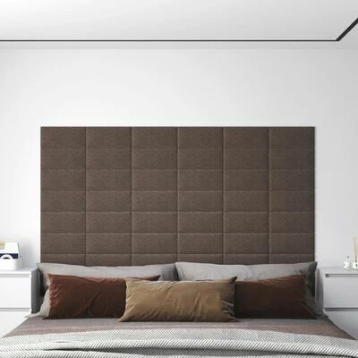 VidaXL Panneaux muraux 12 pcs Taupe 30x15 cm Tissu 0,54 m² 4 VidaXL Panneaux muraux 12 pcs Taupe 30x15 cm Tissu 0,54 m² – Image 2
