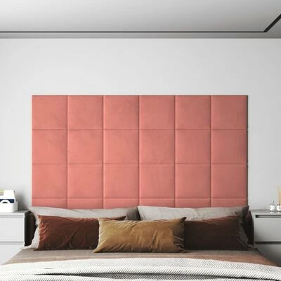 VidaXL Panneaux muraux 12 pcs Rose 30x30 cm Velours 1,08 m² 4 VidaXL Panneaux muraux 12 pcs Rose 30x30 cm Velours 1,08 m² – Image 2