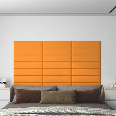 VidaXL Panneaux muraux 12 pcs Jaune foncé 60x15 cm Tissu 1,08 m² 4 VidaXL Panneaux muraux 12 pcs Jaune foncé 60x15 cm Tissu 1,08 m² – Image 2