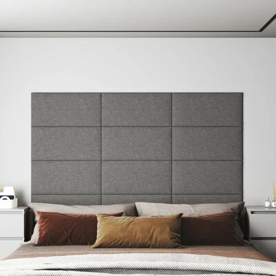 VidaXL Panneaux muraux 12 pcs Gris clair 60x30 cm Tissu 2,16 m² 4 VidaXL Panneaux muraux 12 pcs Gris clair 60x30 cm Tissu 2,16 m² – Image 2