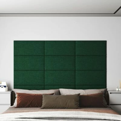 VidaXL Panneaux muraux 12 pcs Vert foncé 60x30 cm Tissu 2,16 m² 4 VidaXL Panneaux muraux 12 pcs Vert foncé 60x30 cm Tissu 2,16 m² – Image 2
