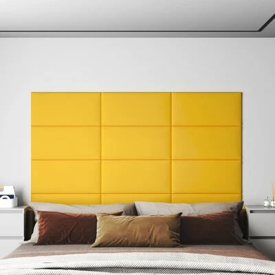 VidaXL Panneaux muraux 12 pcs Jaune 60x30 cm Velours 2,16 m² 4 VidaXL Panneaux muraux 12 pcs Jaune 60x30 cm Velours 2,16 m² – Image 2