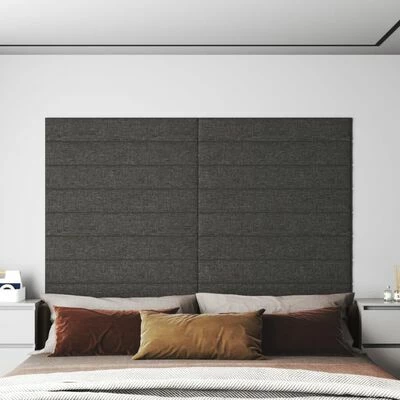 VidaXL Panneaux muraux 12 pcs Gris foncé 90x15 cm Tissu 1,62 m² 4 VidaXL Panneaux muraux 12 pcs Gris foncé 90x15 cm Tissu 1,62 m² – Image 2