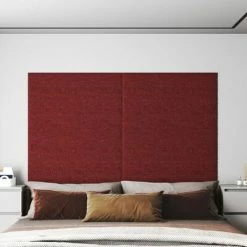 VidaXL Panneaux muraux 12 pcs Rouge bordeaux 90x15 cm Tissu 1,62 m² 9 VidaXL Panneaux muraux 12 pcs Rouge bordeaux 90x15 cm Tissu 1,62 m² -Matériaux de construction Soldes image 1 343876