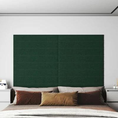 VidaXL Panneaux muraux 12 pcs Vert foncé 90x15 cm Tissu 1,62 m² 4 VidaXL Panneaux muraux 12 pcs Vert foncé 90x15 cm Tissu 1,62 m² – Image 2