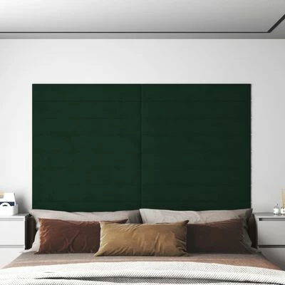 VidaXL Panneaux muraux 12 pcs Vert foncé 90x15 cm Velours 1,62 m² 4 VidaXL Panneaux muraux 12 pcs Vert foncé 90x15 cm Velours 1,62 m² – Image 2