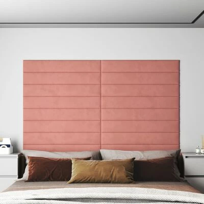 VidaXL Panneaux muraux 12 pcs Rose 90x15 cm Velours 1,62 m² 4 VidaXL Panneaux muraux 12 pcs Rose 90x15 cm Velours 1,62 m² – Image 2